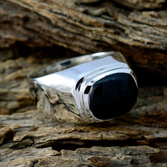 Tereza Abstract Black Solitaire Ring