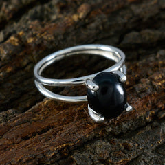 Eliza Abstract Black Solitaire Ring