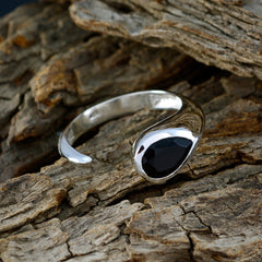 Nova Luxurious Black Solitaire Ring