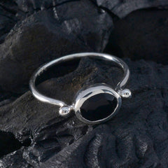 Yan Contemporary Black Solitaire Ring