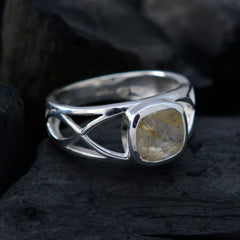 Ines Contemporary Black Solitaire Ring