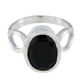 Sophia Black Solitaire Ring Online with Silver Band Black Onyx Black