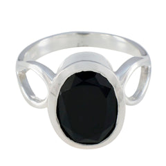 Sophia Black Solitaire Ring Online with Silver Band Black Onyx Black