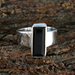 Freya Contemporary Black Solitaire Ring