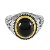 Hazel Filigree Black Solitaire Ring Black Onyx Black