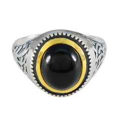 Hazel Filigree Black Solitaire Ring Black Onyx Black