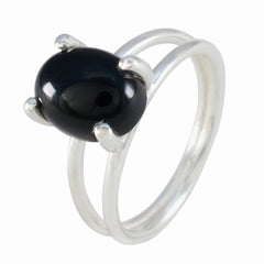 Eliza Abstract Black Solitaire Ring