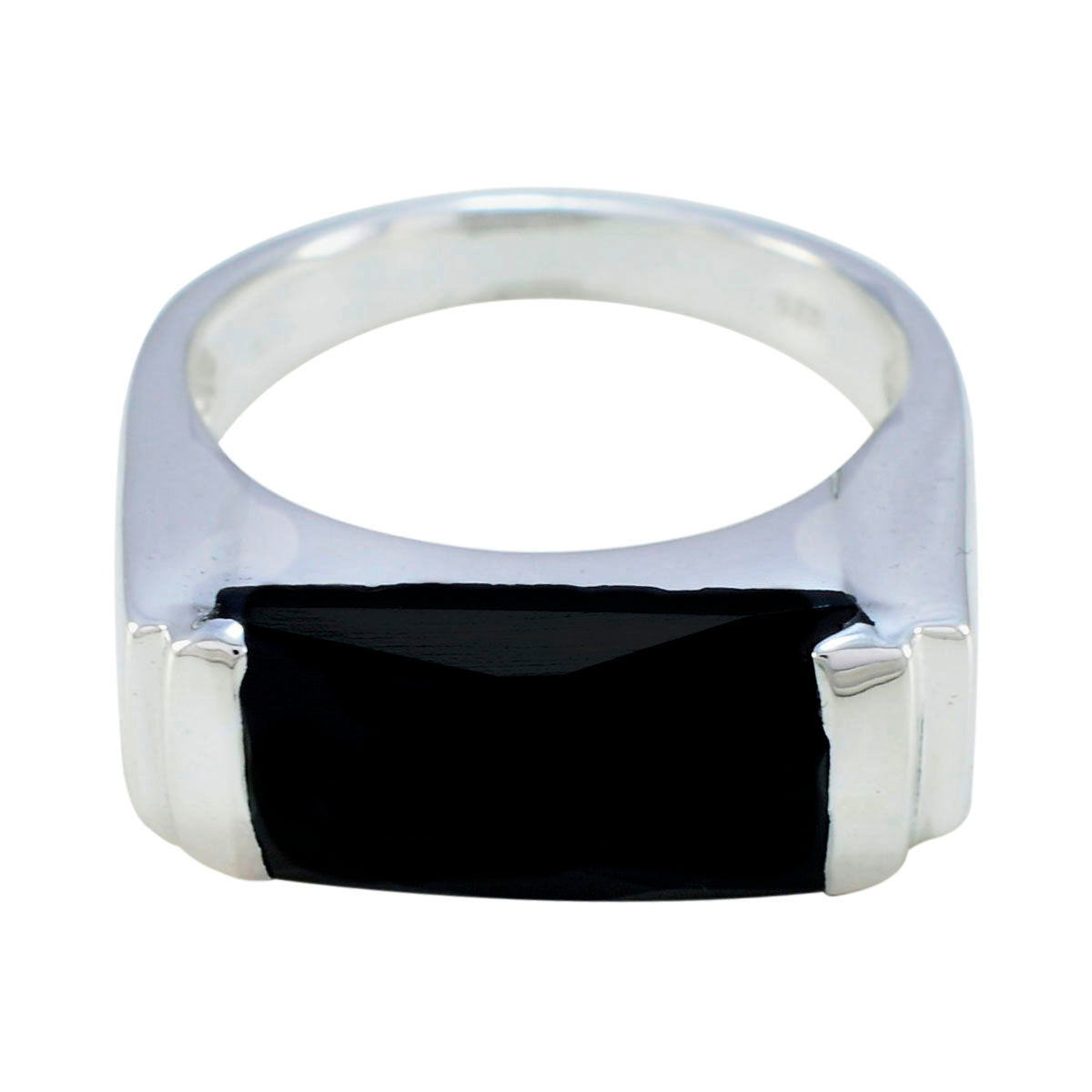 Hanna Abstract Black Solitaire Ring Black Onyx Black