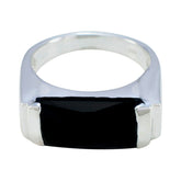 Hanna Abstract Black Solitaire Ring Black Onyx Black