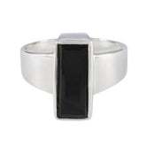 Freya Contemporary Black Solitaire Ring Black Onyx Black