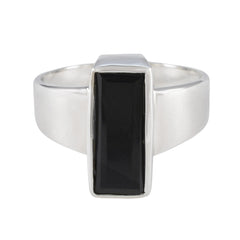 Freya Contemporary Black Solitaire Ring Black Onyx Black