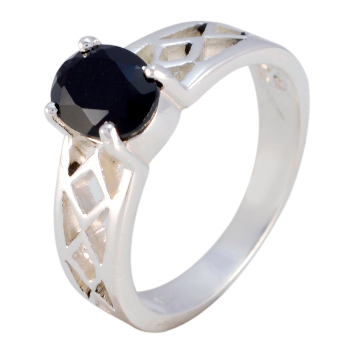 Andrea Rope-Wire Black Solitaire Ring Black Onyx Black