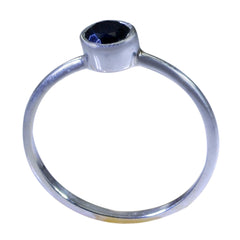 Aiko Stylish Black Solitaire Ring in Silver