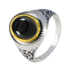 Hazel Filigree Black Solitaire Ring