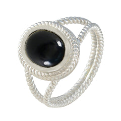 Gabriela Rope-Wire Black Solitaire Ring