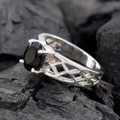 Ayesha Rope-Wire Black Solitaire Ring