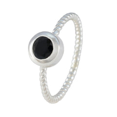 Riya Contemporary Black Solitaire Ring