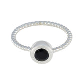 Riya Contemporary Black Solitaire Ring Black Onyx Black