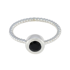 Riya Contemporary Black Solitaire Ring Black Onyx Black