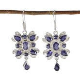 Micaela Blue Dangle Earrings for Stylish Glam Iolite Blue Dangle