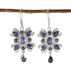 Micaela Blue Dangle Earrings for Stylish Glam Iolite Blue Dangle