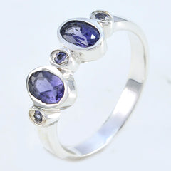 Ayesha Blue Gemstone Halo Ring Sterling Silver