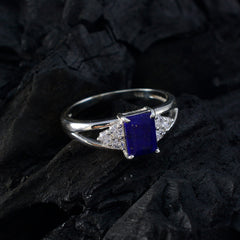 Min-seo Blue Gemstone Halo Ring with Sterling Silver