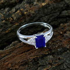 Min-seo Blue Gemstone Halo Ring with Sterling Silver