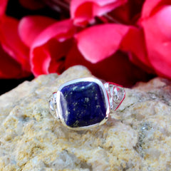 Amelia Blue Gemstone Halo Ring with Silver Band