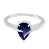 Chen Blue Gemstone Halo Ring Elegant Silver Design Iolite Blue