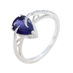 Chen Blue Gemstone Halo Ring Elegant Silver Design