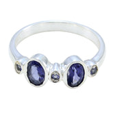 Ayesha Blue Gemstone Halo Ring Sterling Silver Iolite Blue