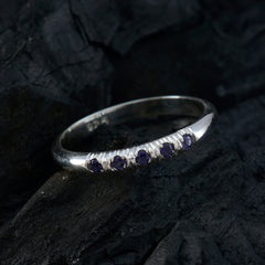 Yuna Blue Gemstone Penta Ring in Sterling Silver