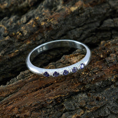 Yuna Blue Gemstone Penta Ring in Sterling Silver