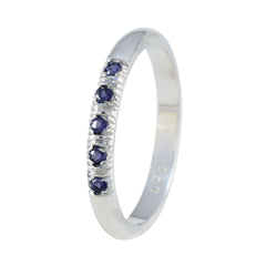 Yuna Blue Gemstone Penta Ring in Sterling Silver