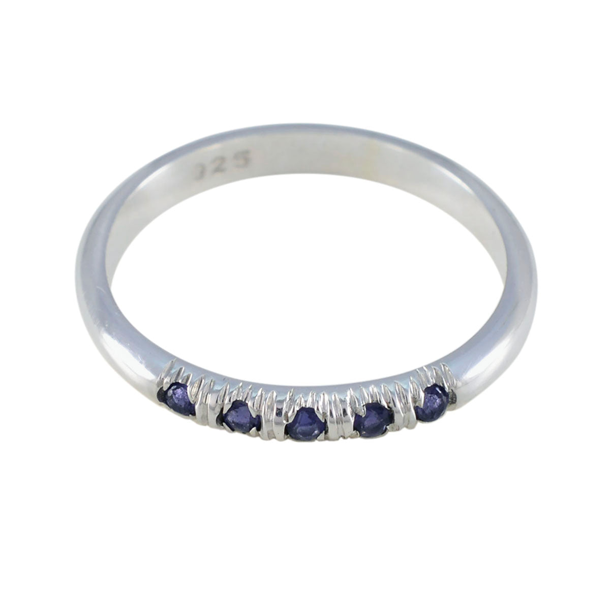 Yuna Blue Gemstone Penta Ring in Sterling Silver Iolite Blue