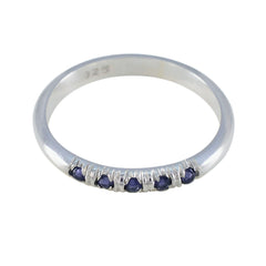 Yuna Blue Gemstone Penta Ring in Sterling Silver Iolite Blue