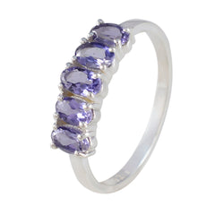 Liyana silver ring featuring multiple purple blue gemstone ring for women in oval cut