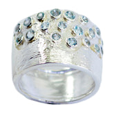 Agnes Blue Gemstone Signet Ring Sterling Silver Blue Topaz Blue