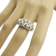 Daniela blue gemstone silver ring featuring multiple marquise-cut blue stones on a silver band