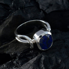 Emilia Blue Gemstone Solitaire Ring in Sterling Silver