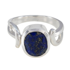 Emilia Blue Gemstone Solitaire Ring in Sterling Silver Lapis Lazuli Blue
