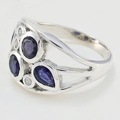 Aisha Blue Gemstone Statement Ring in Sterling Silver