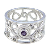 Dayana silver filigree ring with a central blue gemstone statement ring design