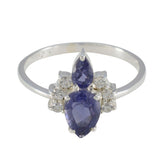 Eun-ji blue gemstone toi et moi ring with pear-shaped stones and small clear accent gems