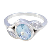 Angeles Blue Gemstone Trilogy Ring in Sterling Silver Blue Topaz Blue