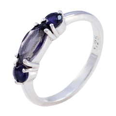 Eun ji blue gemstone trilogy ring sterling silver band with three marquise and round blue stones 925 stamp