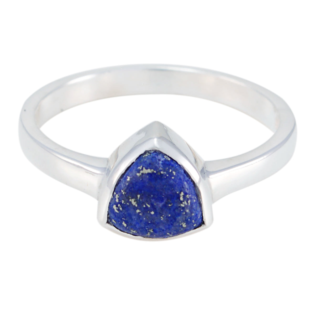 Emily Geometric Blue Solitaire Ring Lapis Lazuli Blue