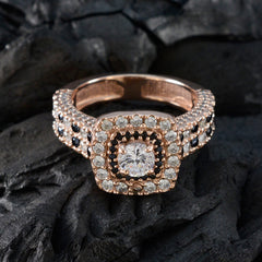 Jiwoo Blue Halo Engagement Ring Rose Gold Sparkle