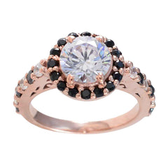 Claire Blue Halo Engagement Ring with Black Stones
